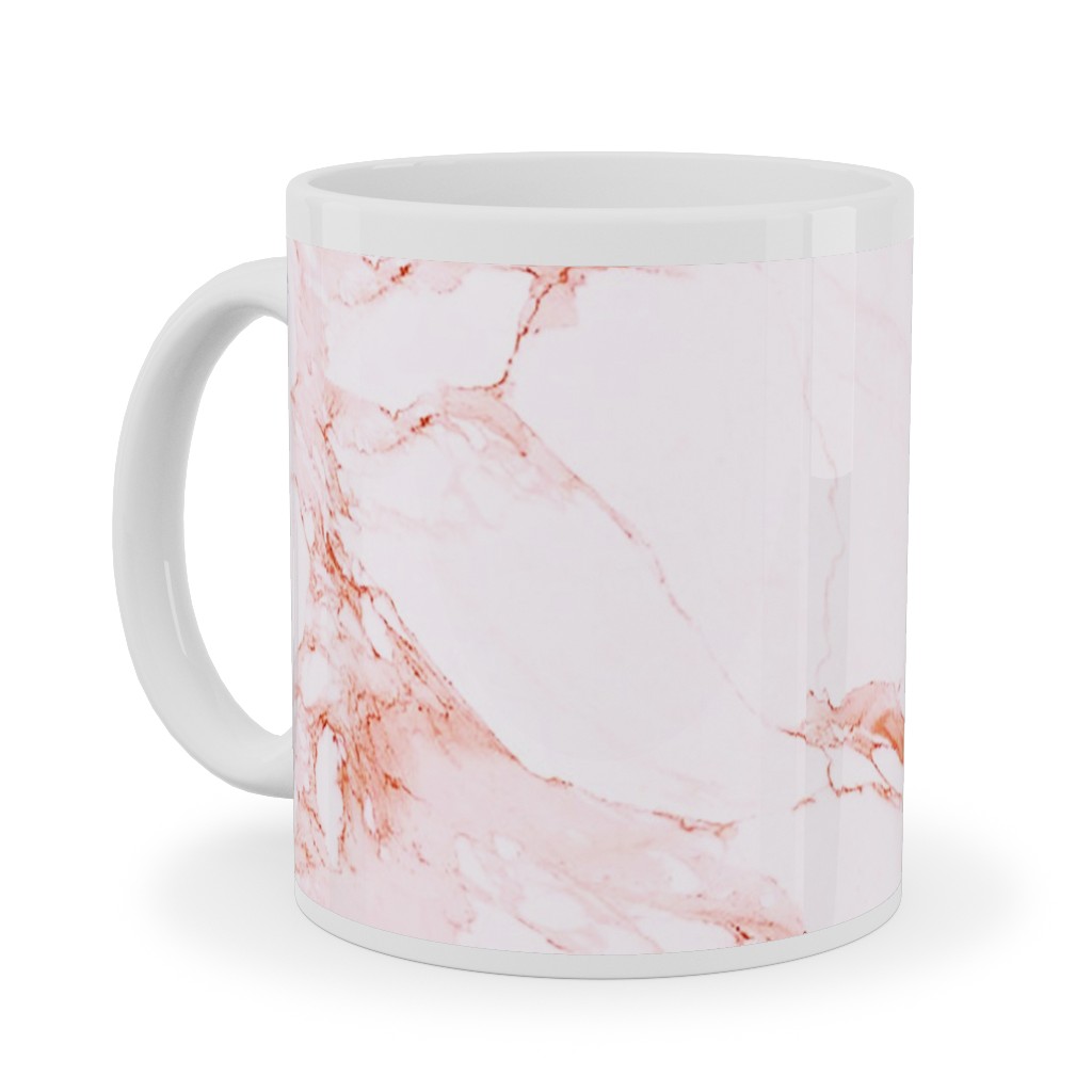 Marble - Blush Ceramic Mug, White,  , 11oz, Pink
