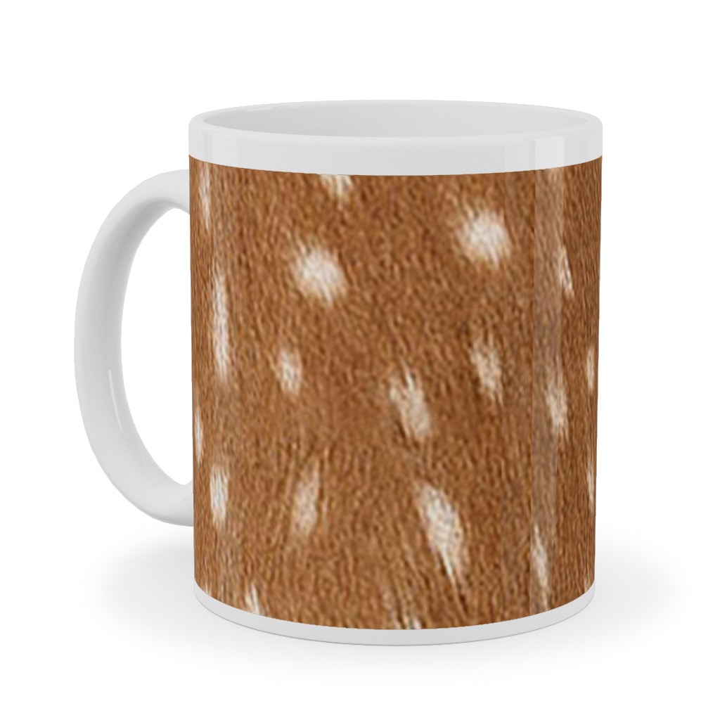 Bright Deer Hide- Brown Ceramic Mug, White,  , 11oz, Brown
