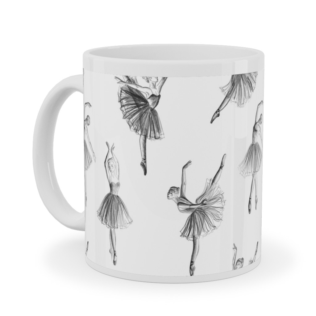 Ballerinas Ceramic Mug, White, , 11oz, White, White