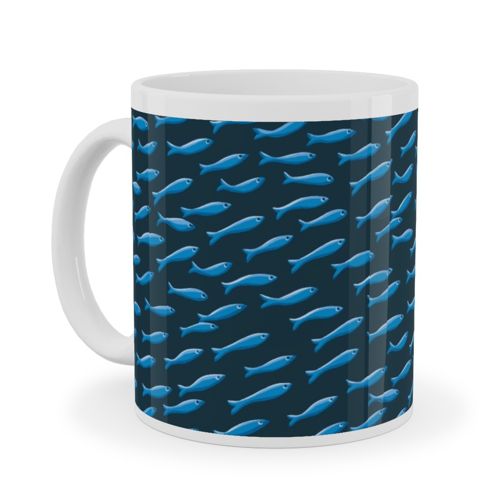 Blues and Shoal Ceramic Mug, White, , 11oz, Blue, True Blue