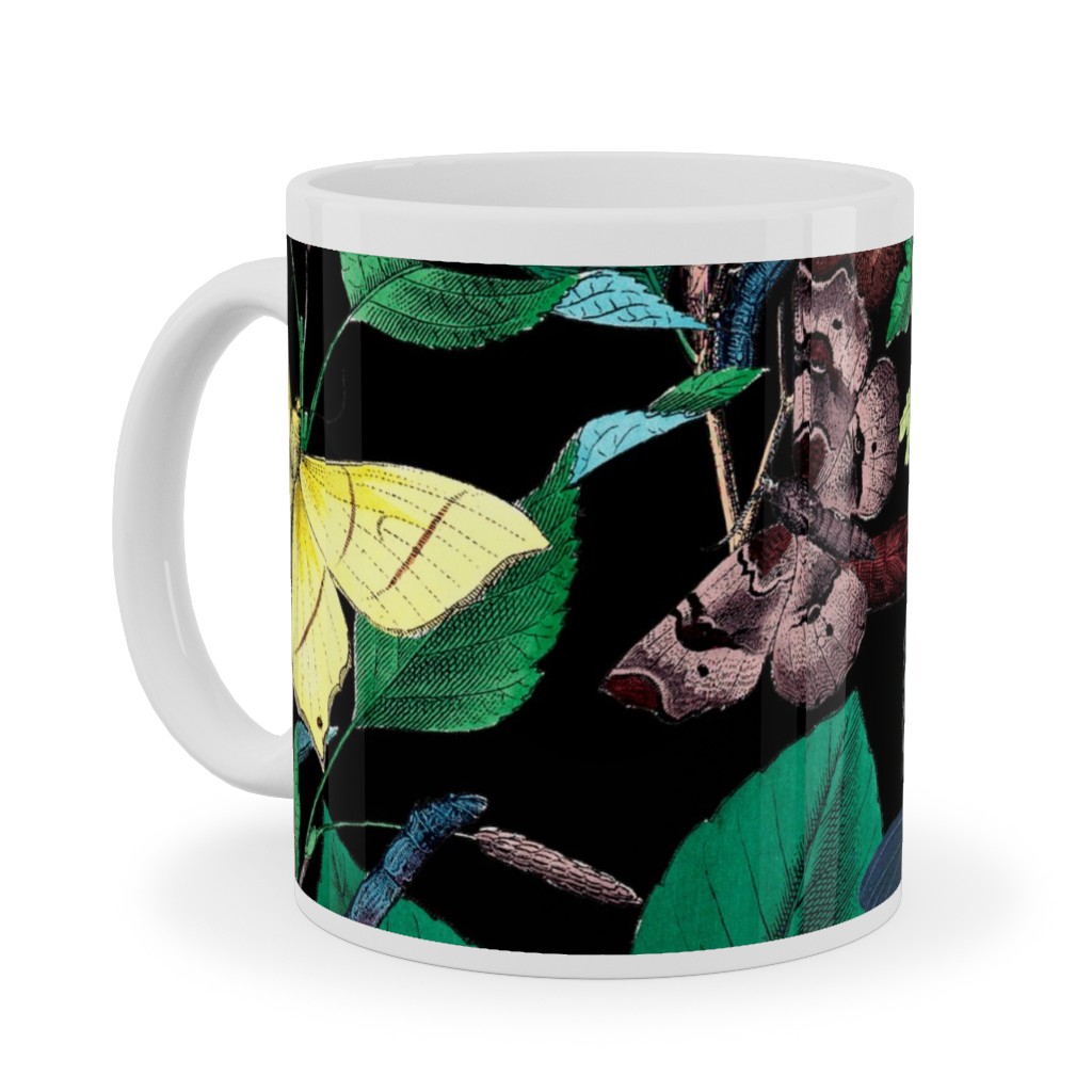 Butterfly Sanctuary - Multi on Black Ceramic Mug, White, , 11oz, Multicolor