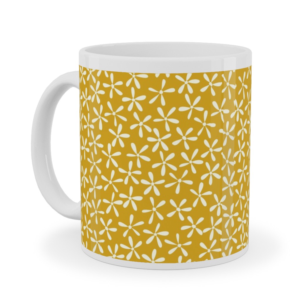 Hellow Spring - Mustard Yellow Ceramic Mug, White, , 11oz, Yellow, Classic Yellow