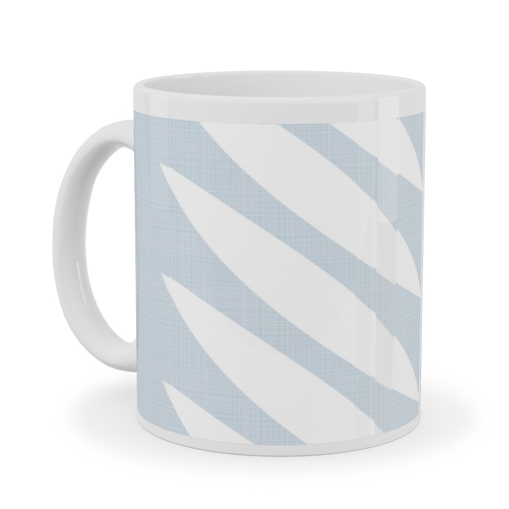 Laurel Leaf Stripe - Light Blue Ceramic Mug, White, , 11oz, Blue, True Blue
