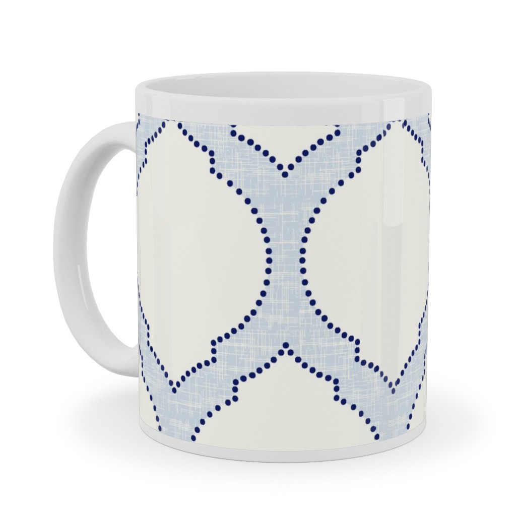 Moroccan Trellis - Light Blue Ceramic Mug, White,  , 11oz, Blue