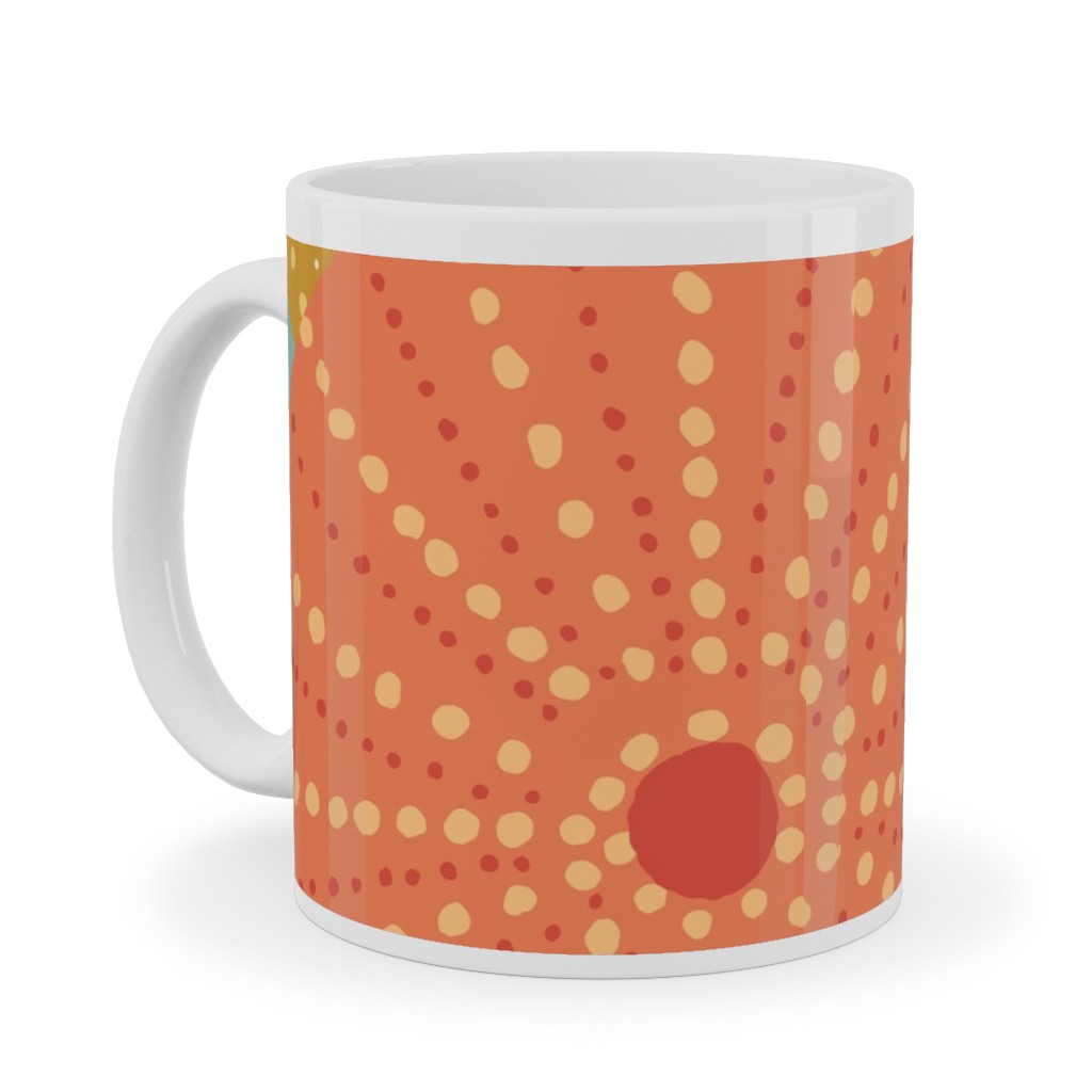 Colorful Sea Urchins Ceramic Mug, White, , 11oz, Multicolor