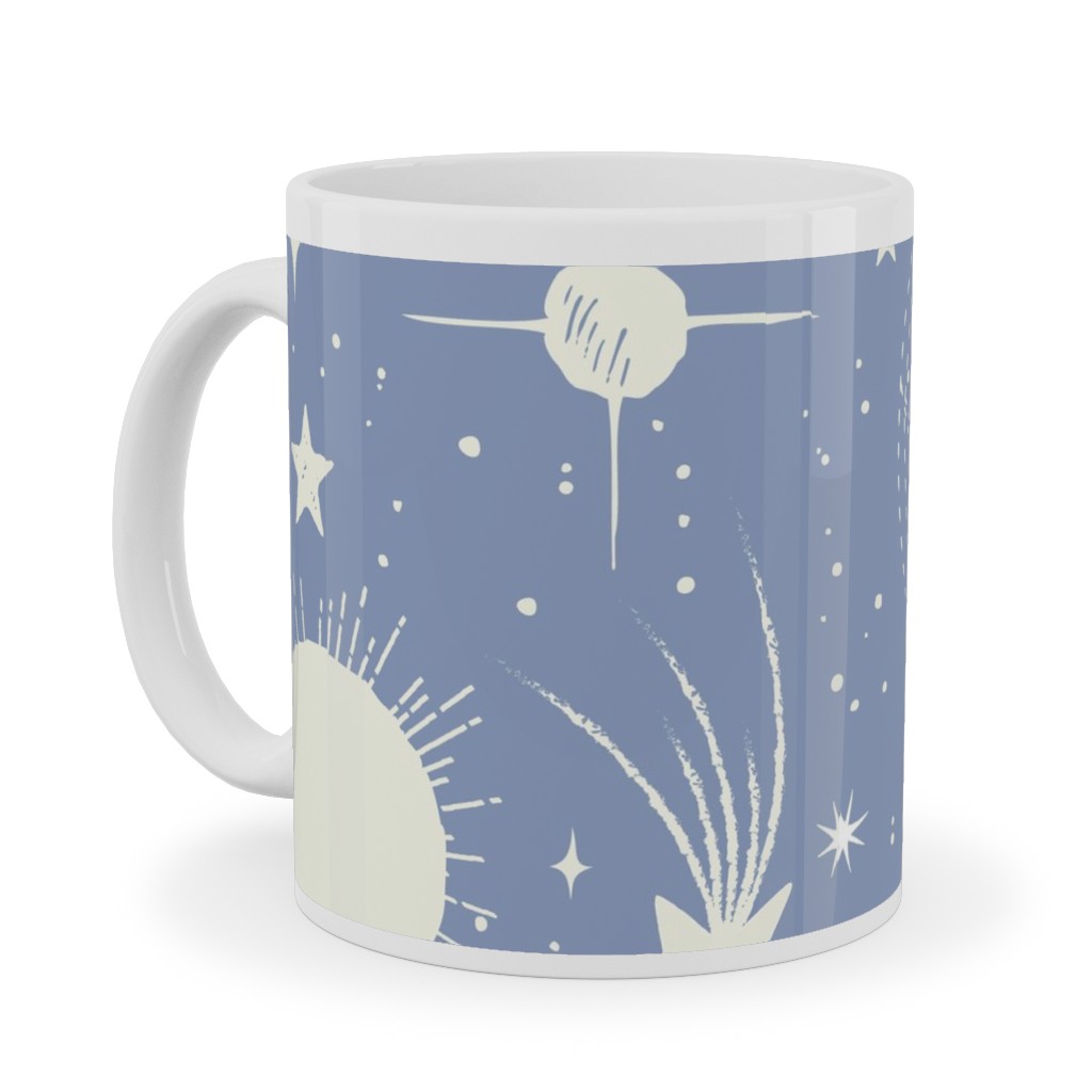 Solar System Ceramic Mug, White, , 11oz, Blue, Ocean Mist
