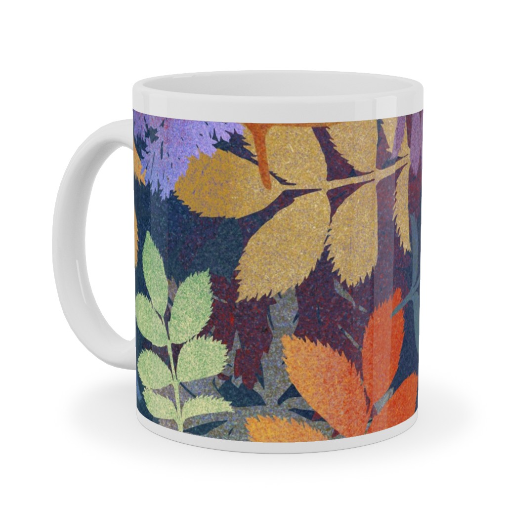 Leaves Falling - Multi Ceramic Mug, White,  , 11oz, Multicolor