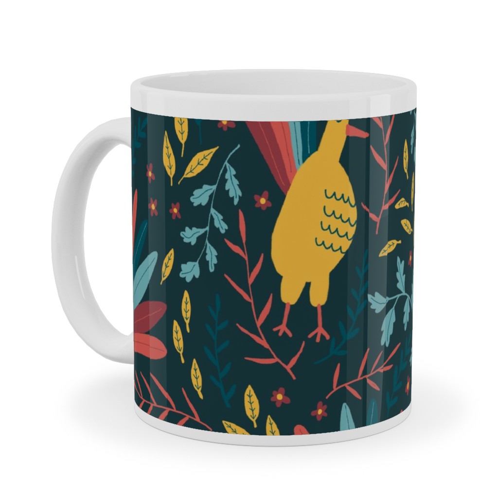 Wild Turkeys Ceramic Mug, White, , 11oz, Multicolor