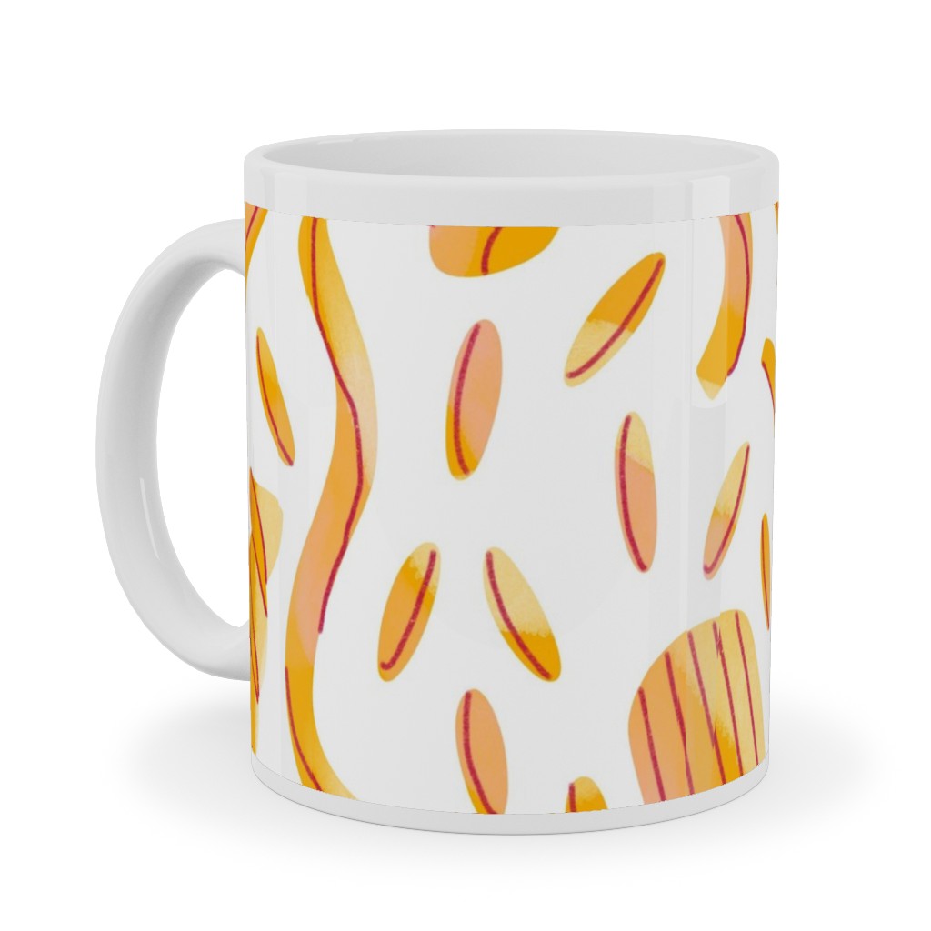 Yummy Noodles Ceramic Mug, White, , 11oz, Orange, Orange