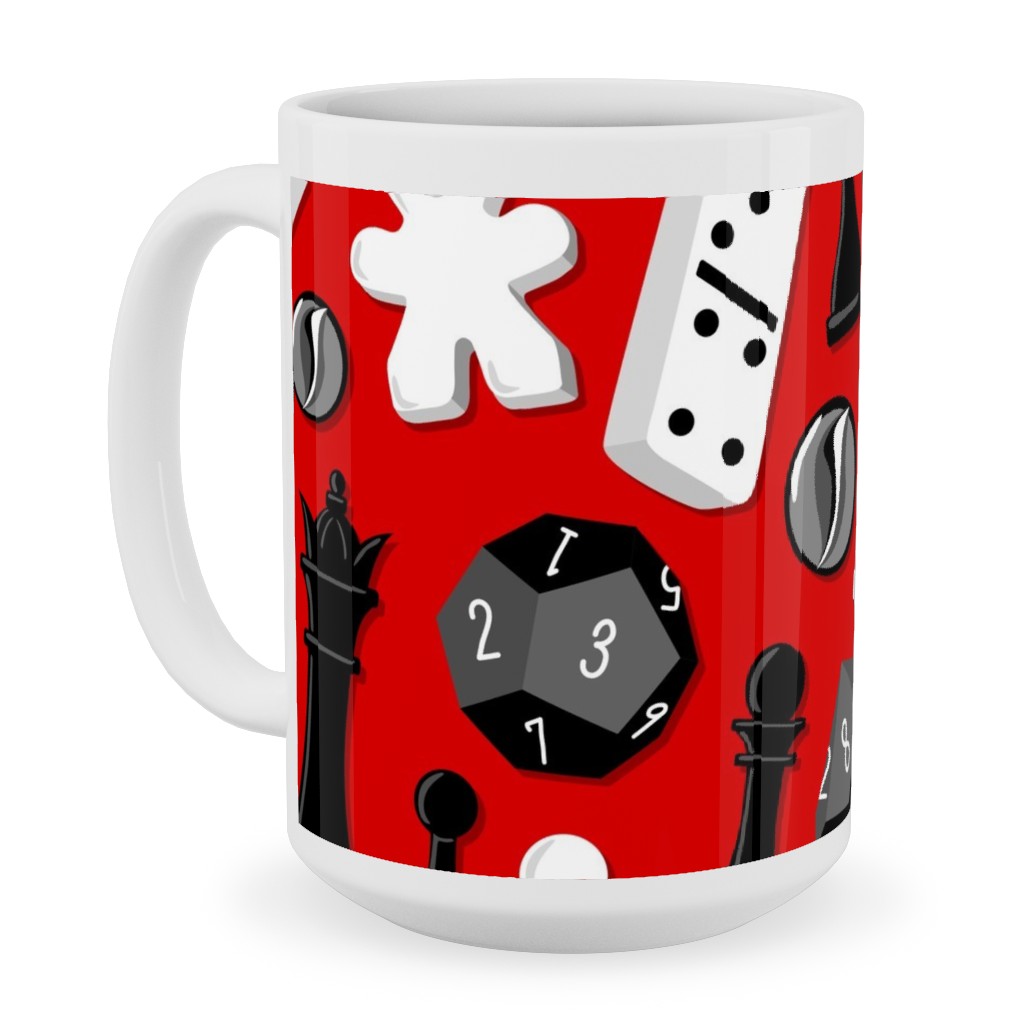 Game on Ceramic Mug, White, , 15oz, Red, Ruby