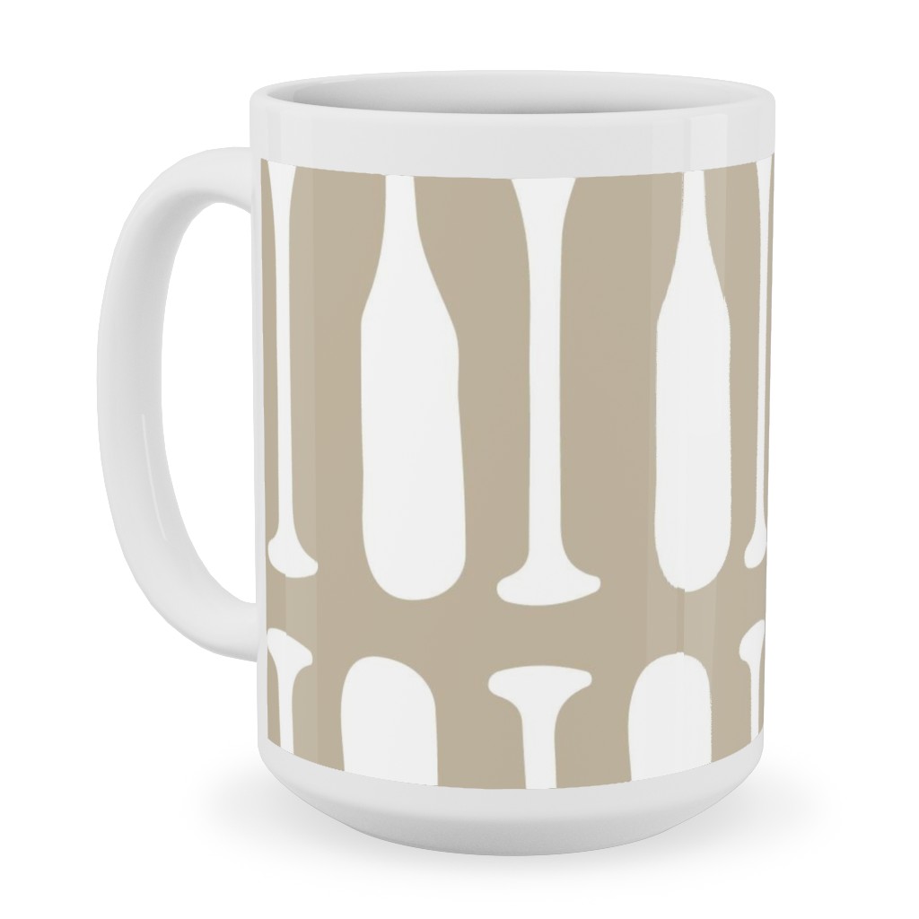Nautical Boat Oars/Paddles - Neutral Beige Ceramic Mug, White,  , 15oz, Beige