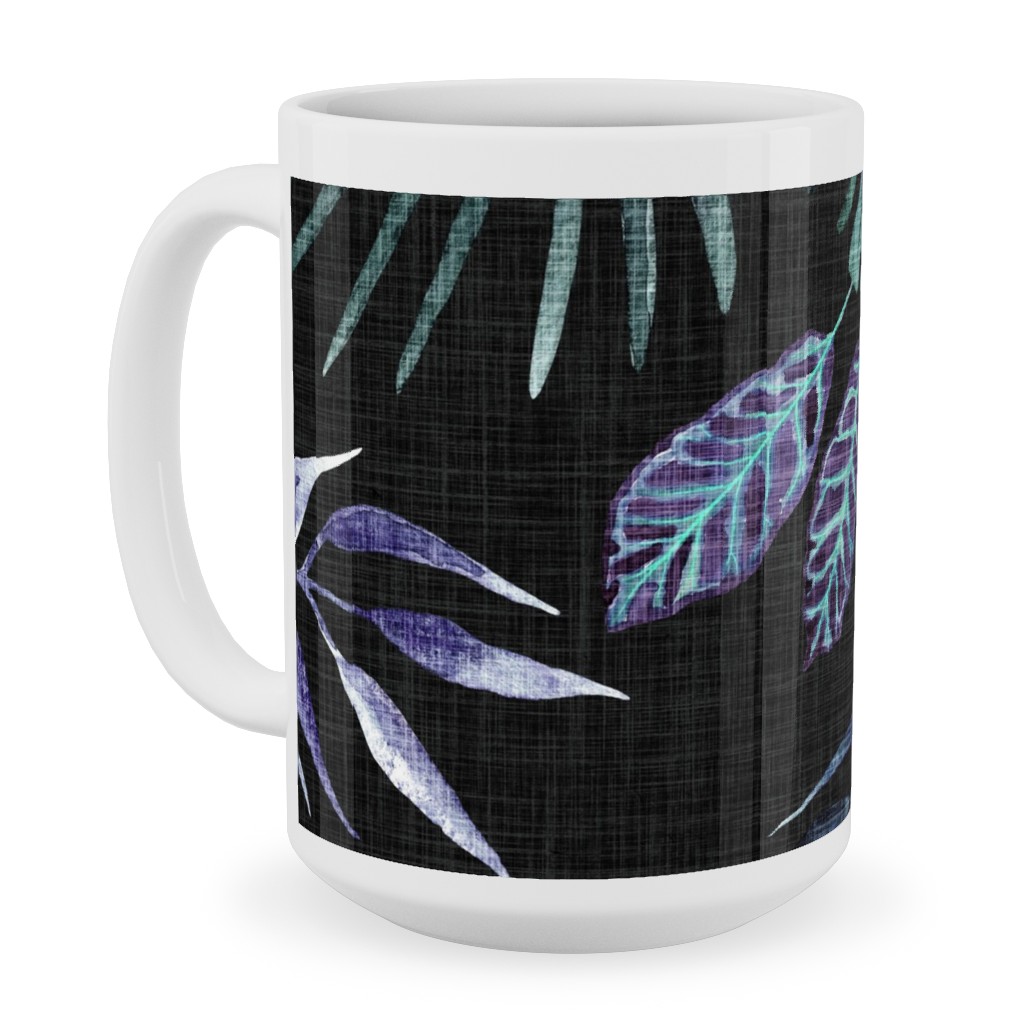 Phantasmagorial Jungle Ceramic Mug, White, , 15oz, Black, Black