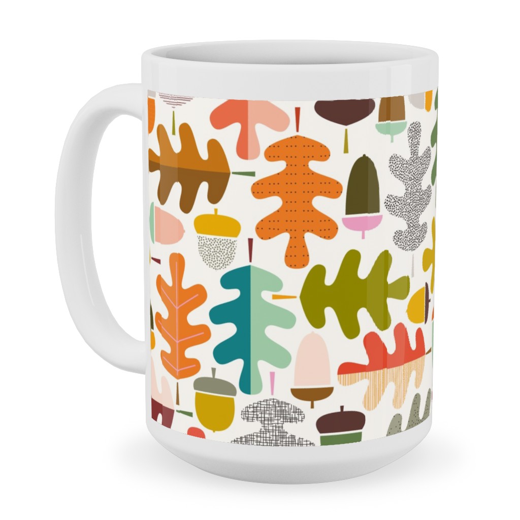 Autumn Oak Tree - Multi on White Ceramic Mug, White, , 15oz, Multicolor