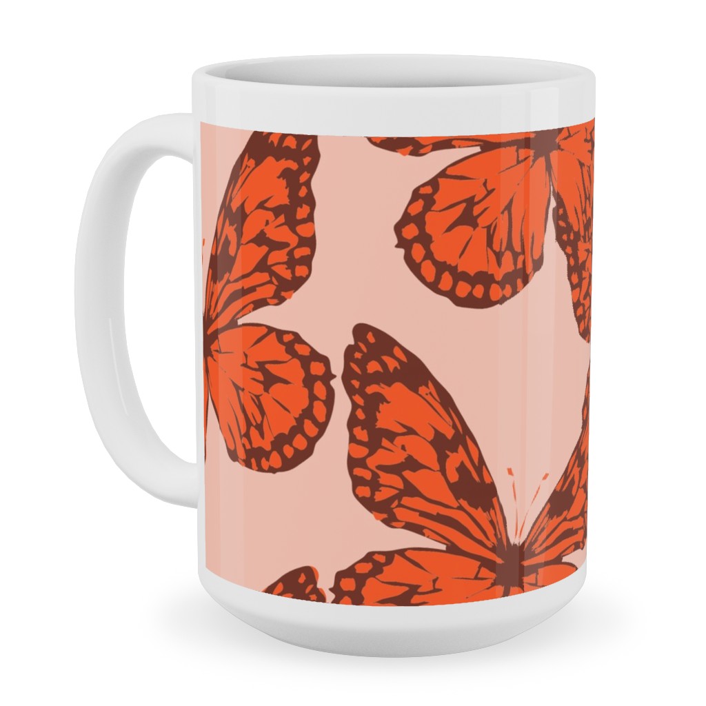 Hand Painted Orange Butterfly Mug Stained Glass Cup Decor Transparent Glass  Inspirational Personalized Mug Cool Floral Coffee Mugs 