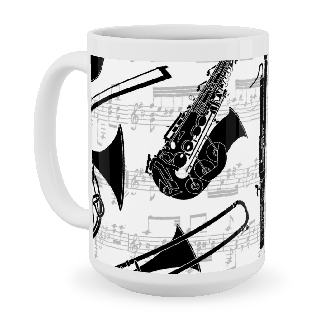 Musical Instruments Ceramic Mug, White,  , 15oz, White