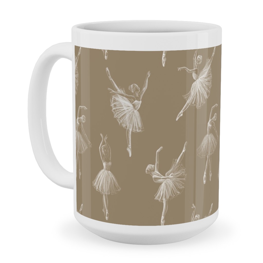 Ballerinas Ceramic Mug, White,  , 15oz, Brown
