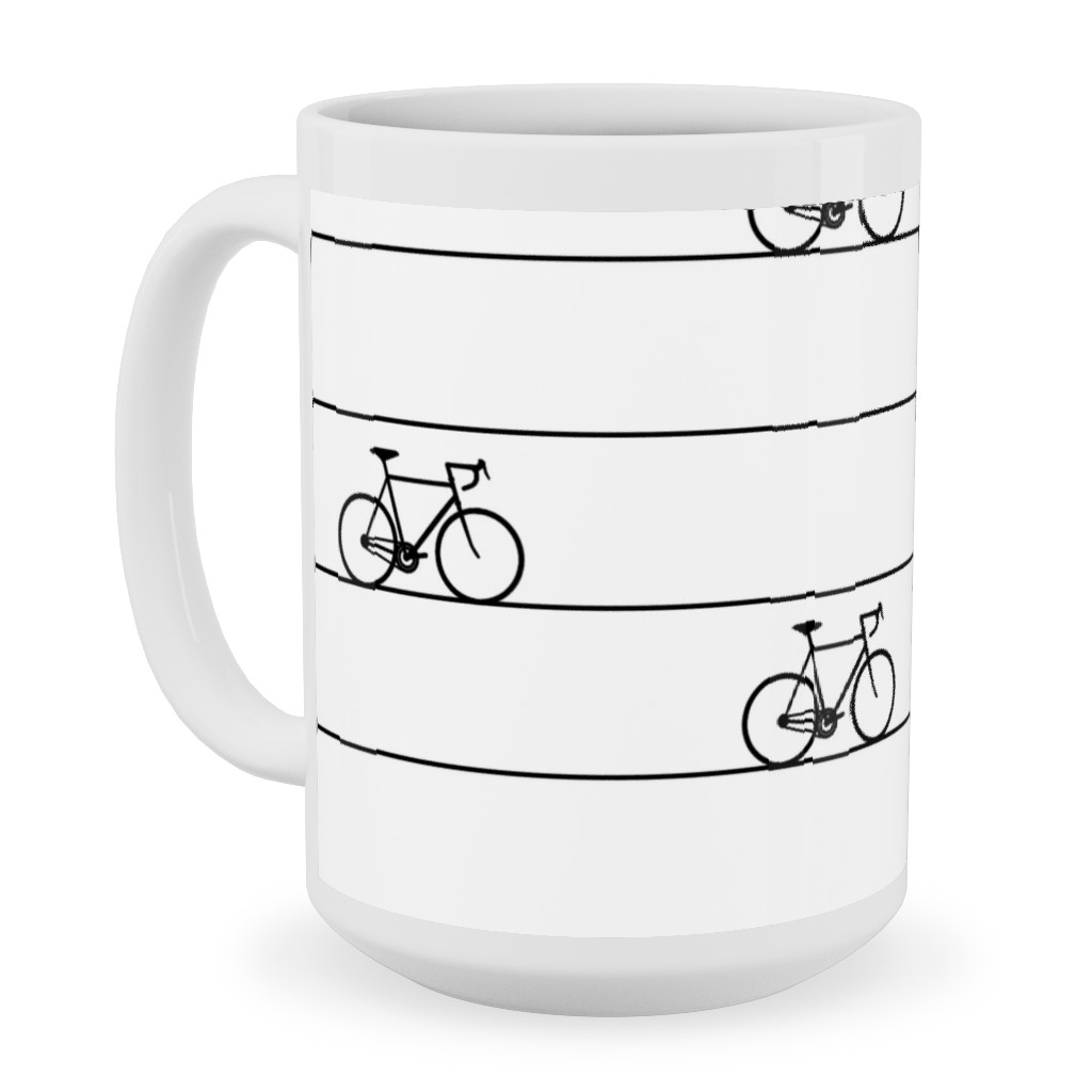Biking Ceramic Mug, White, , 15oz, White, White