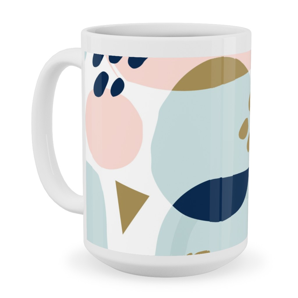 Sun Burst Abstract Ceramic Mug, White,  , 15oz, Multicolor