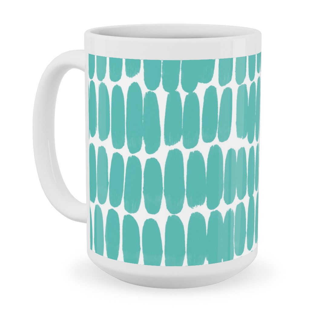 Hatches Ceramic Mug, White, , 15oz, Green, Sea