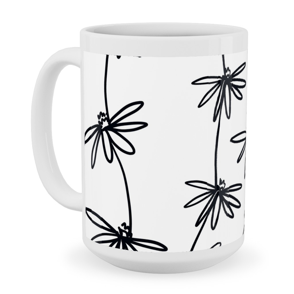 Black And White Daisy Mugs