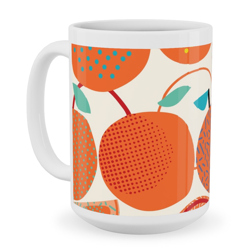 Fresh Orange - Orange Ceramic Mug, White, , 15oz, Orange, Orange