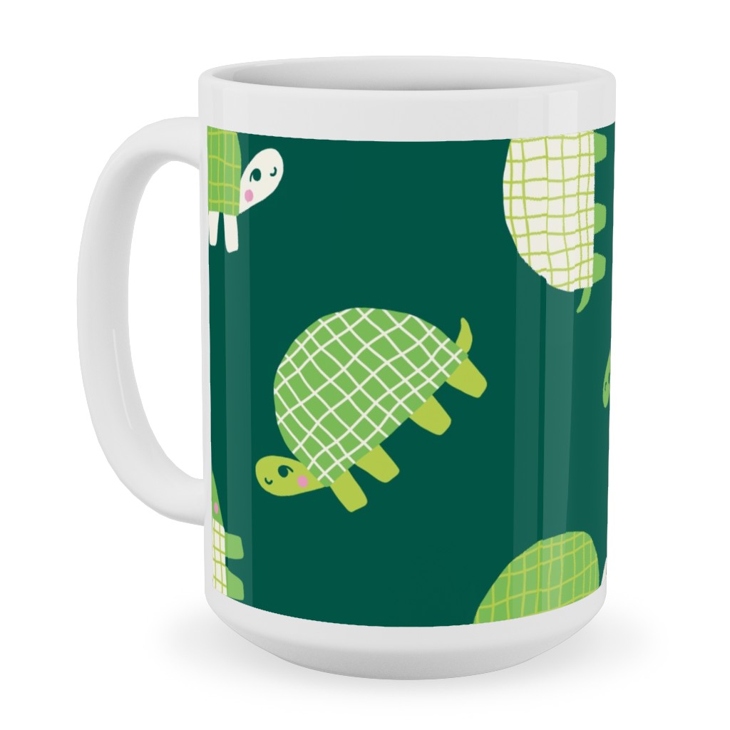 Turtles - Green Ceramic Mug, White,  , 15oz, Green