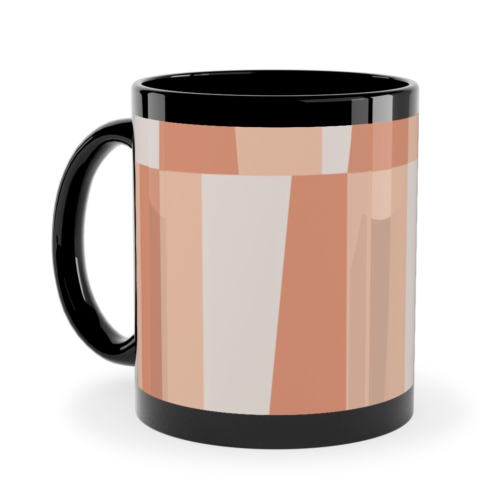 Collage Tiles - Orange Ceramic Mug, Black, , 11oz, Orange, Orange
