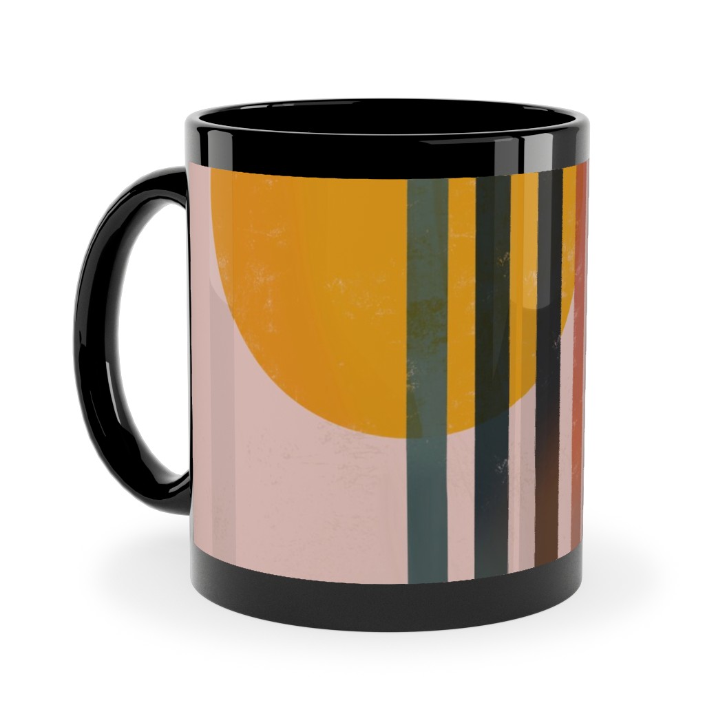 Abstract Cali Sunset - Multi Ceramic Mug, Black, , 11oz, Multicolor