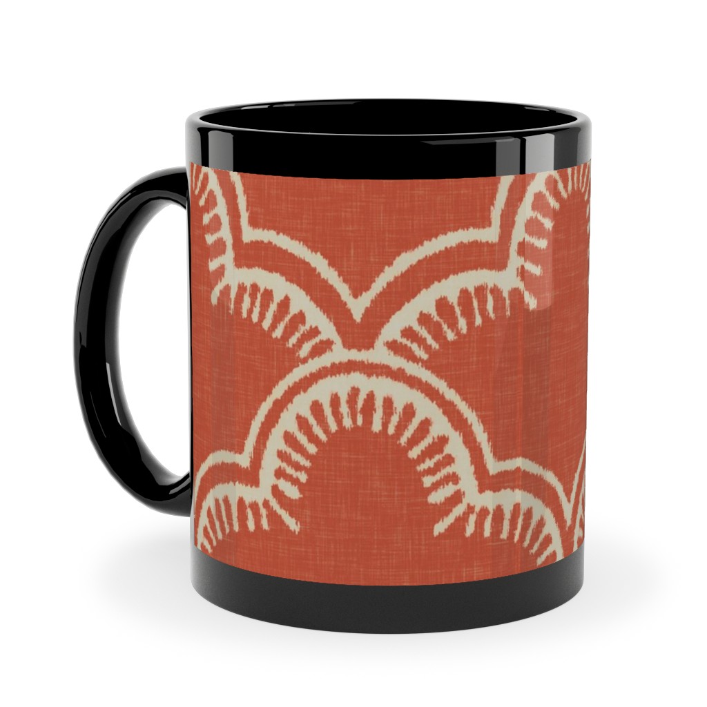 Tangier Ceramic Mug, Black, , 11oz, Orange, Fawn