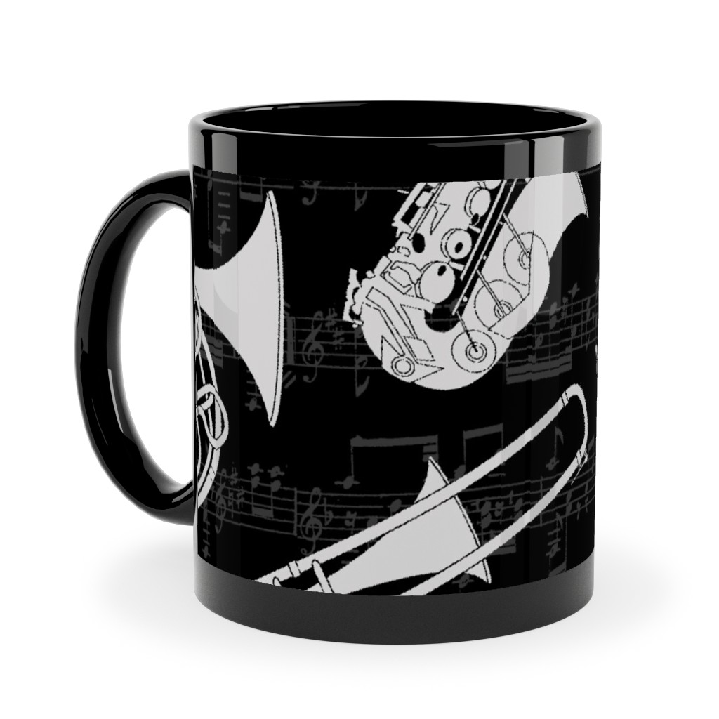 Musical Instruments Ceramic Mug, Black, , 11oz, Black, Black
