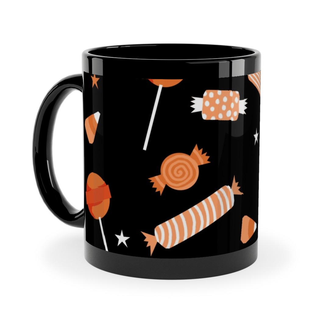 Halloween Candy - Orange and Black Ceramic Mug, Black, , 11oz, Black, Black