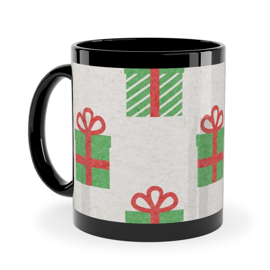 Christmas Presents Ceramic Mug, Black, , 11oz, Multicolor