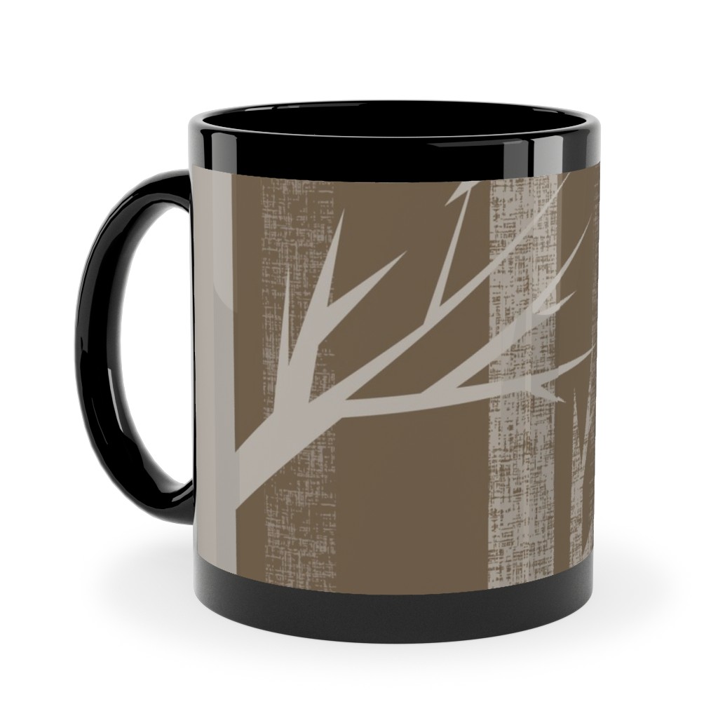 Winter Woods - Fawn Ceramic Mug, Black,  , 11oz, Brown
