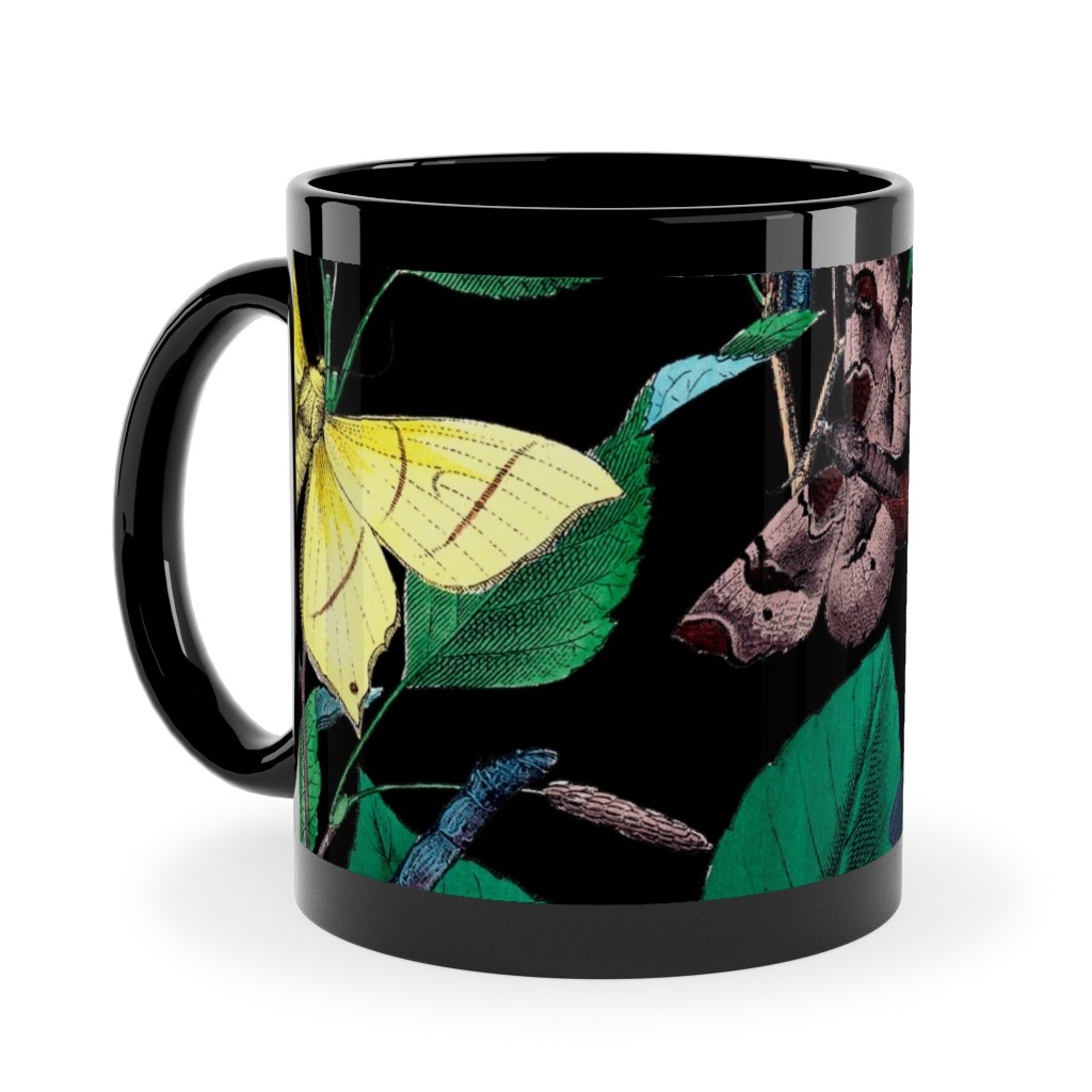 Butterfly Sanctuary - Multi on Black Ceramic Mug, Black, , 11oz, Multicolor