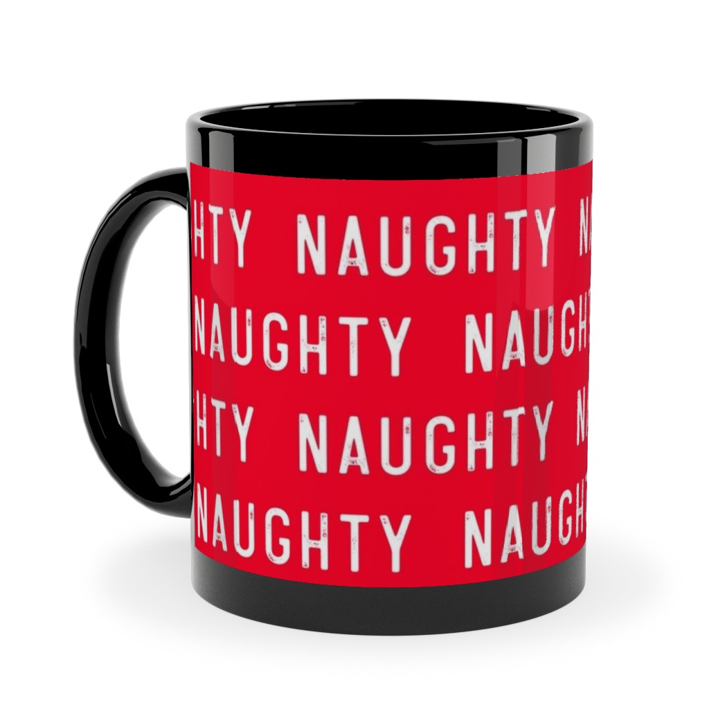Naughty - Red Ceramic Mug, Black, , 11oz, Red, Red