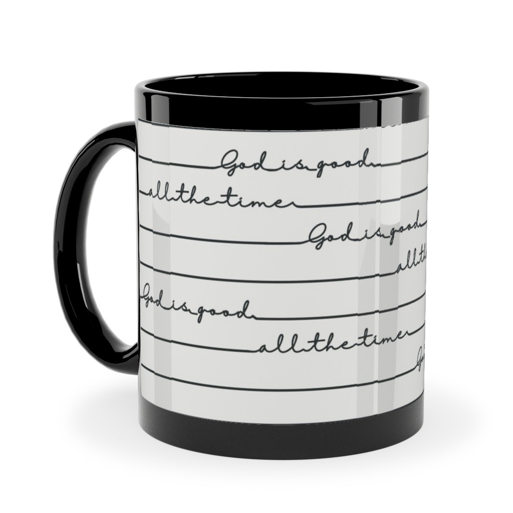 God Is Good - Black and White Ceramic Mug, Black, , 11oz, White, White