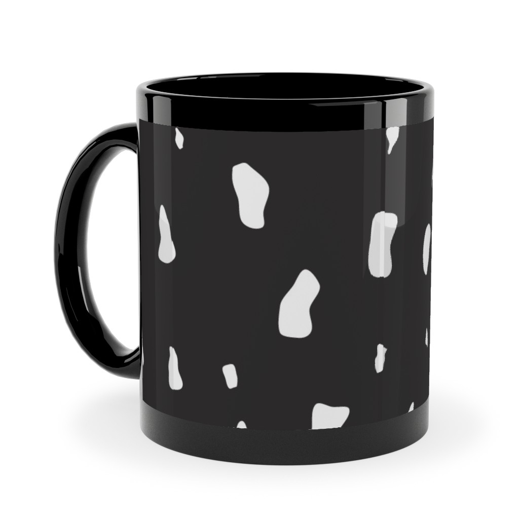 Chipped - Black and White Ceramic Mug, Black, , 11oz, Black, Black