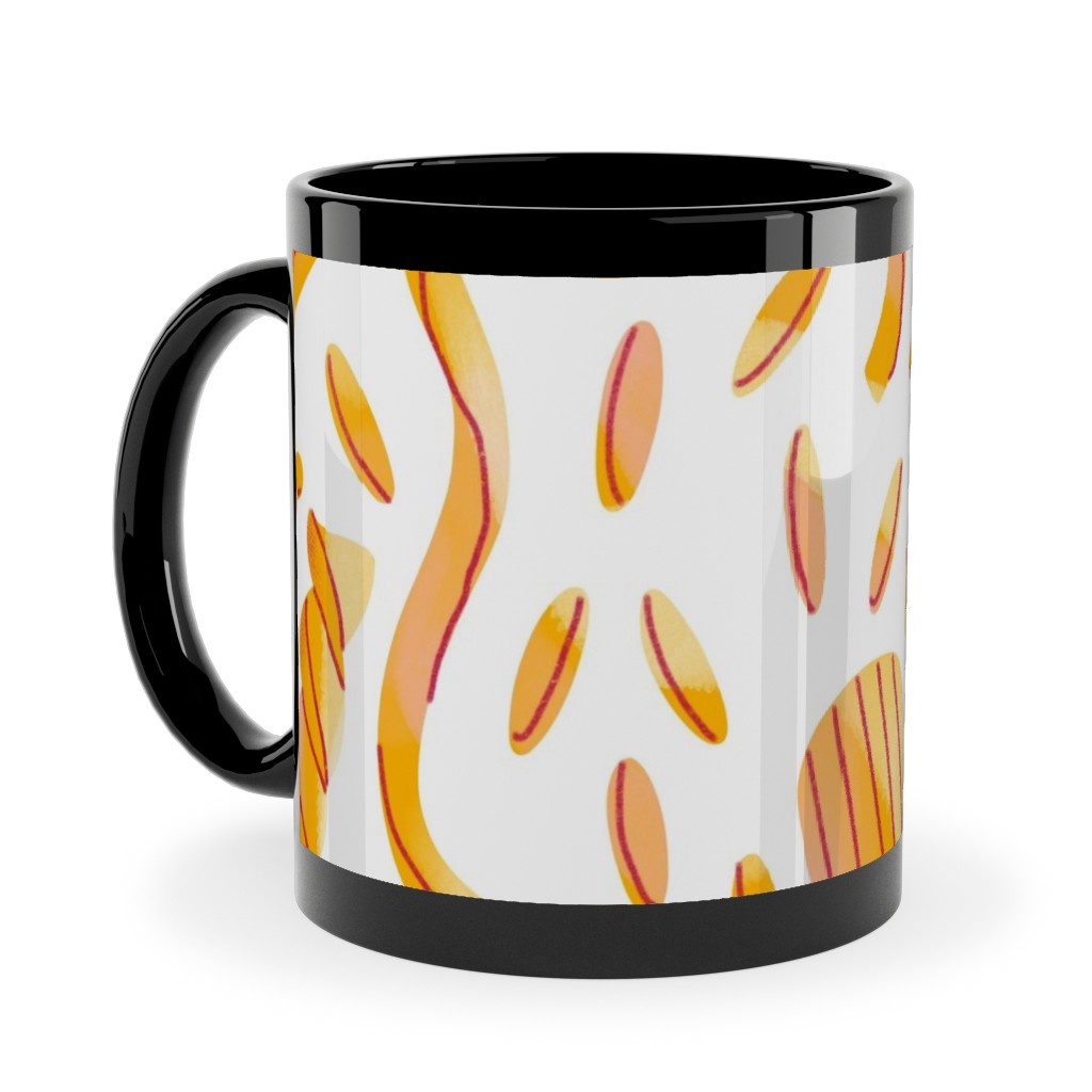 Yummy Noodles Ceramic Mug, Black, , 11oz, Orange, Orange