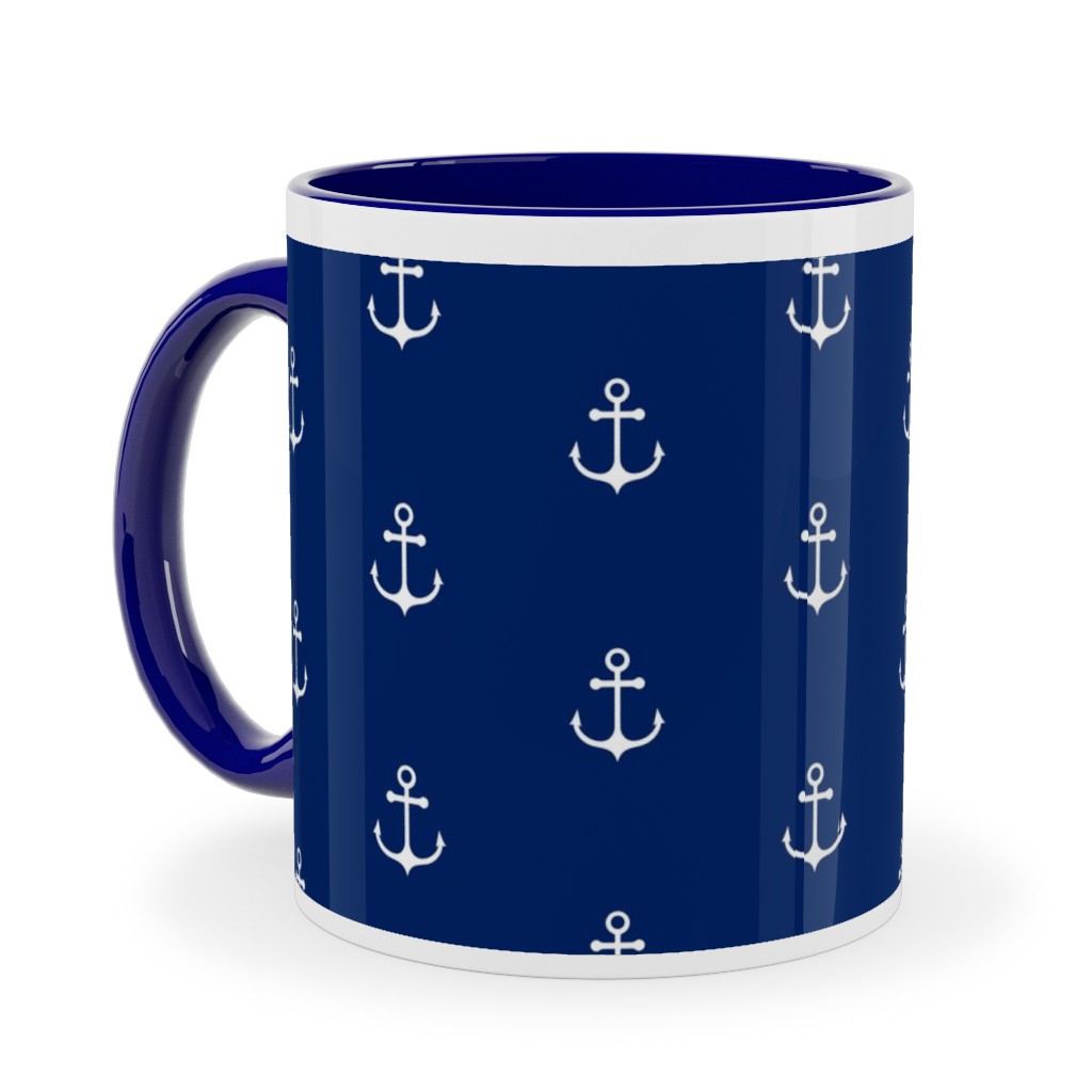 Anchor - Cobalt Blue Ceramic Mug, Blue,  , 11oz, Blue