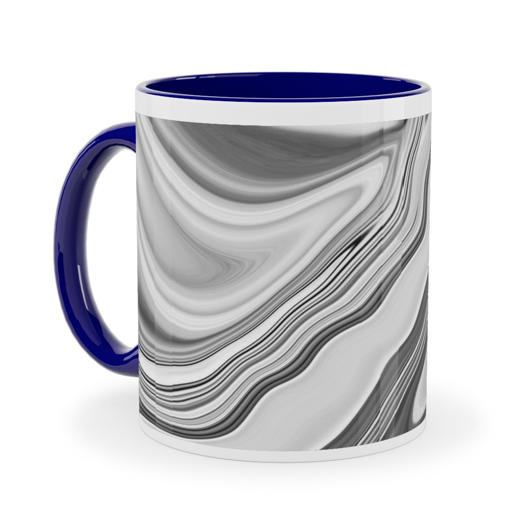 Love Spell Marble - Black and White Ceramic Mug, Blue, , 11oz, Gray, Gray