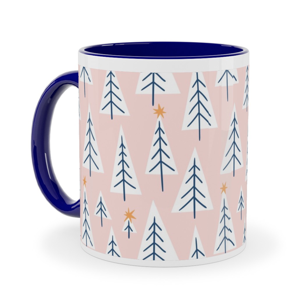 Christmas Forest - Pink Ceramic Mug, Blue,  , 11oz, Pink