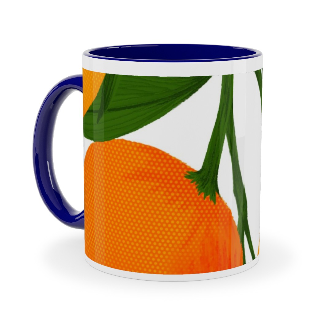 Tangerine Dreams - Orange on White Ceramic Mug, Blue,  , 11oz, Orange