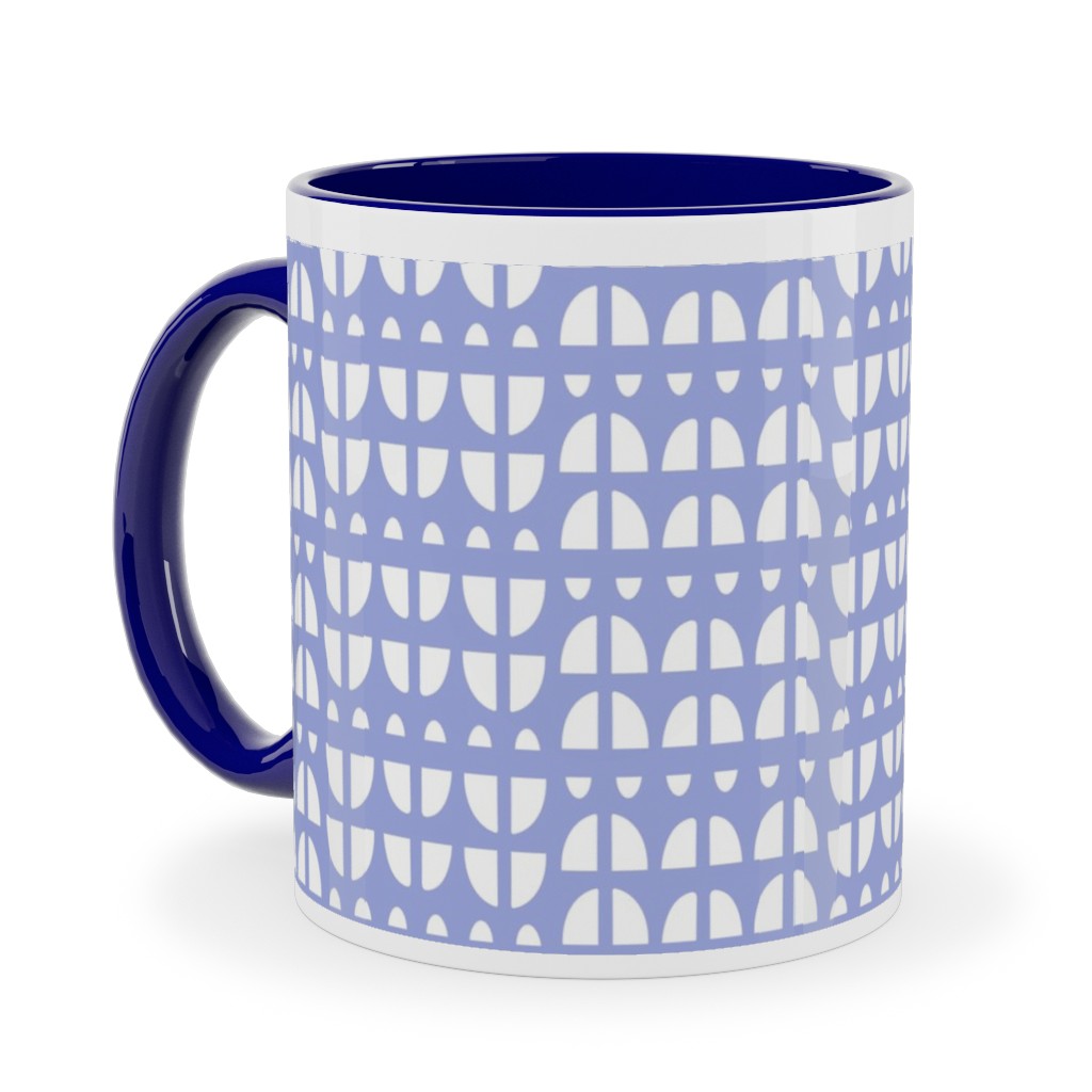 Blue Photo Mugs Geometric  Blue Ceramic Mug Blue 11oz Blue True Blue