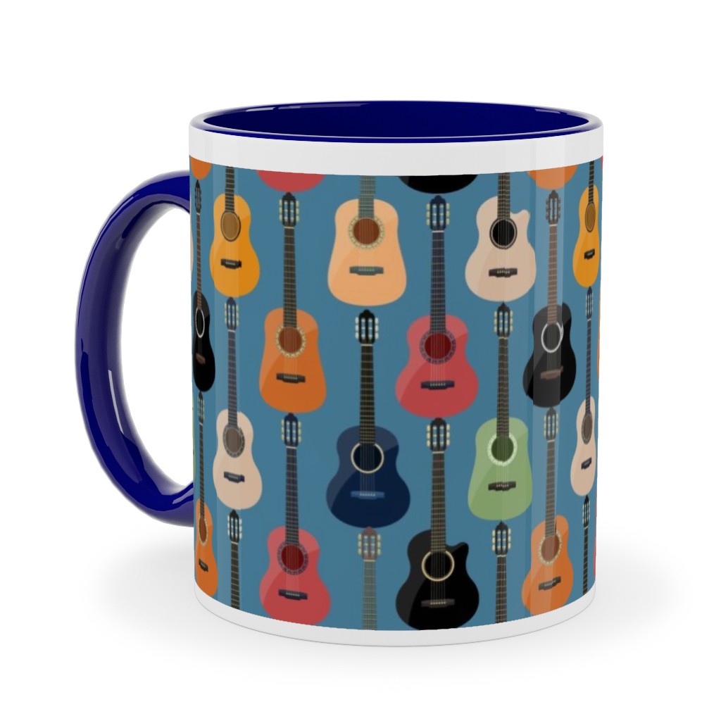 Blue Photo Mugs Guitars  Blue Ceramic Mug Blue 11oz Blue True Blue