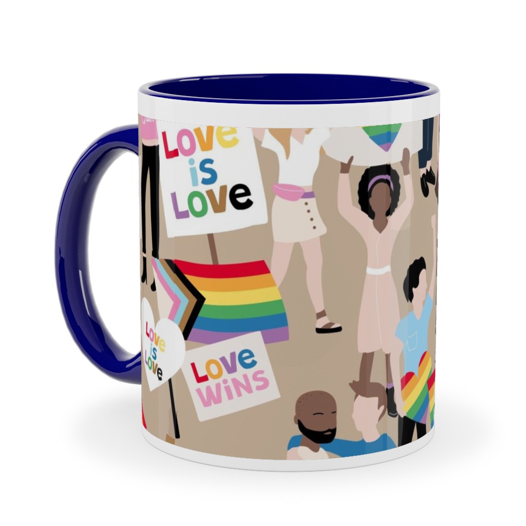 Pride Lgbtq Rainbow Flag Ceramic Mug, Blue,  , 11oz, Multicolor