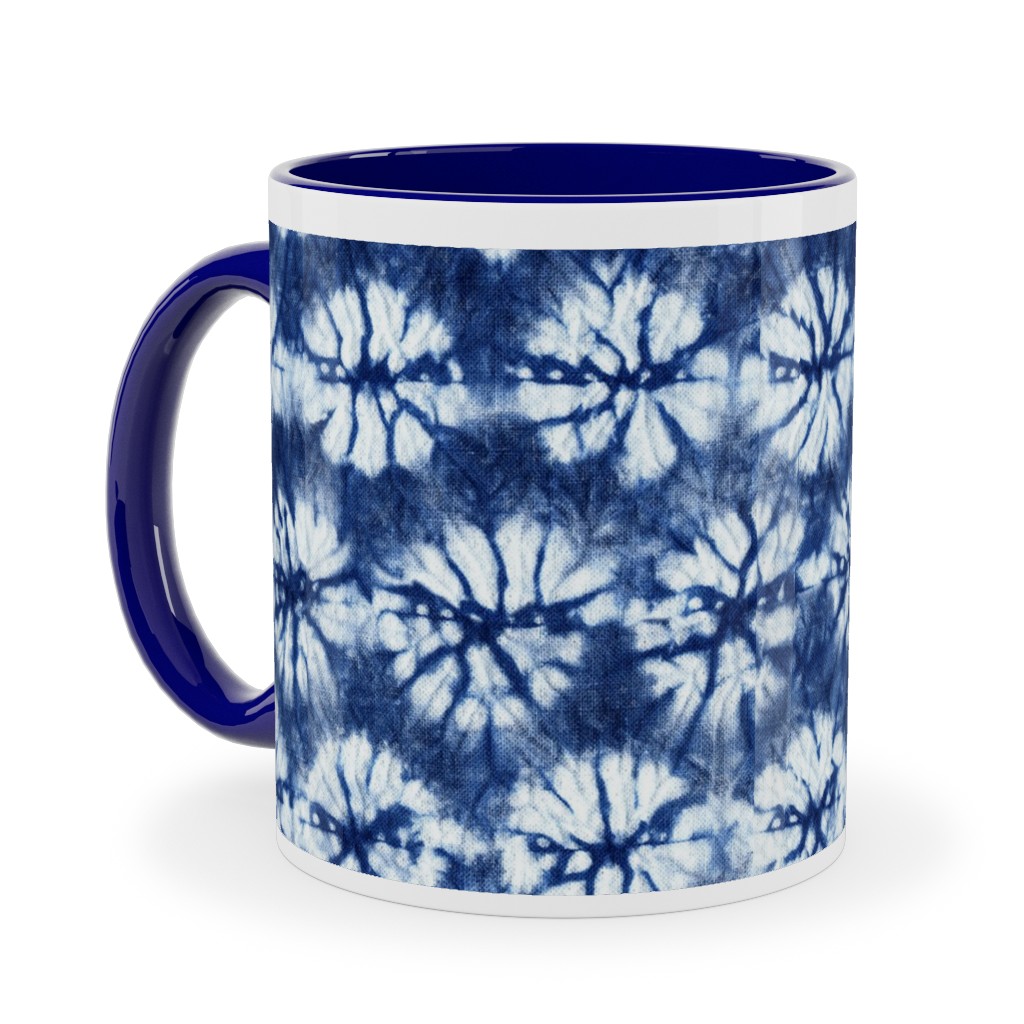 Shibori Pine - Blue Ceramic Mug, Blue,  , 11oz, Blue