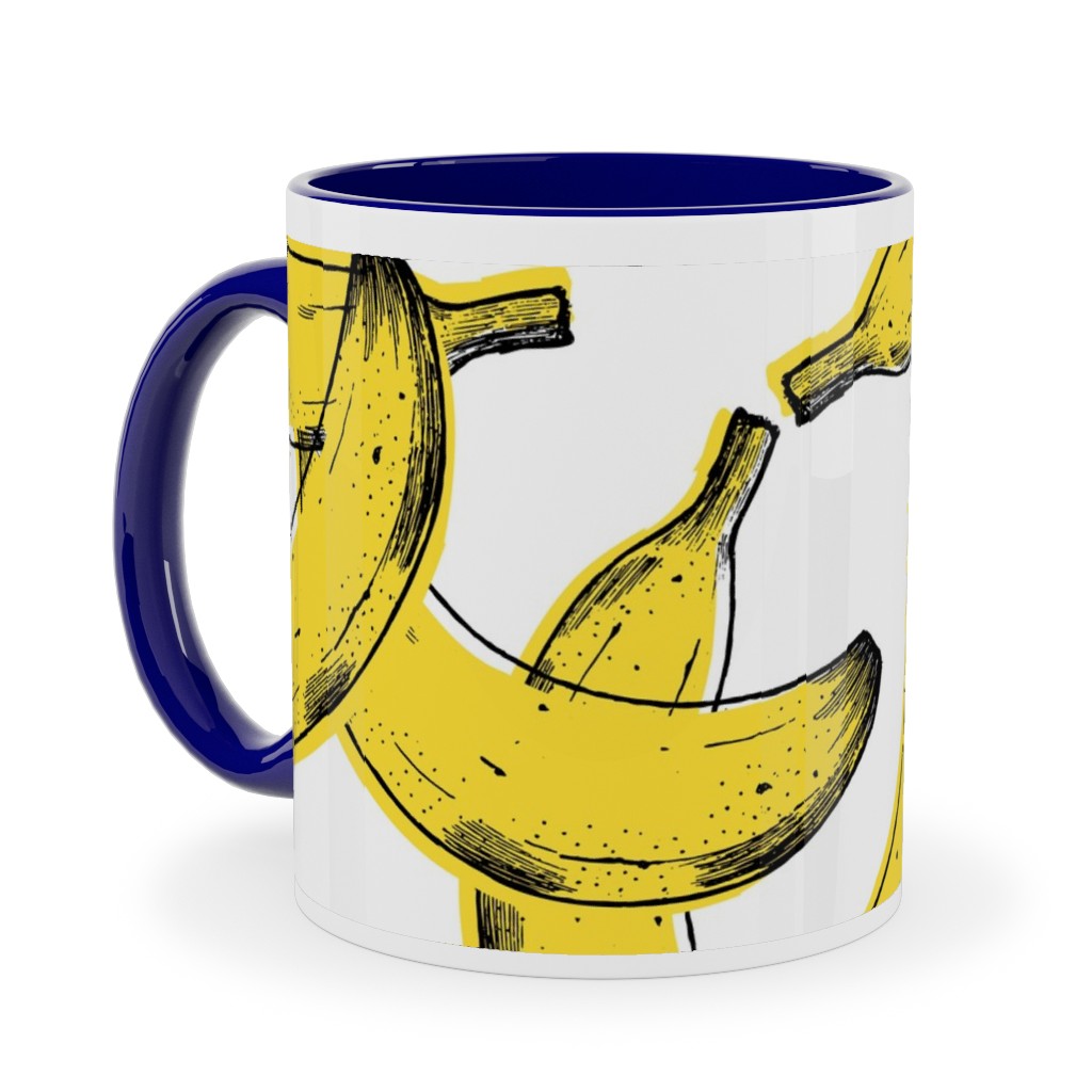 Banana Ceramic Mug, Blue, , 11oz, Yellow, Classic Yellow