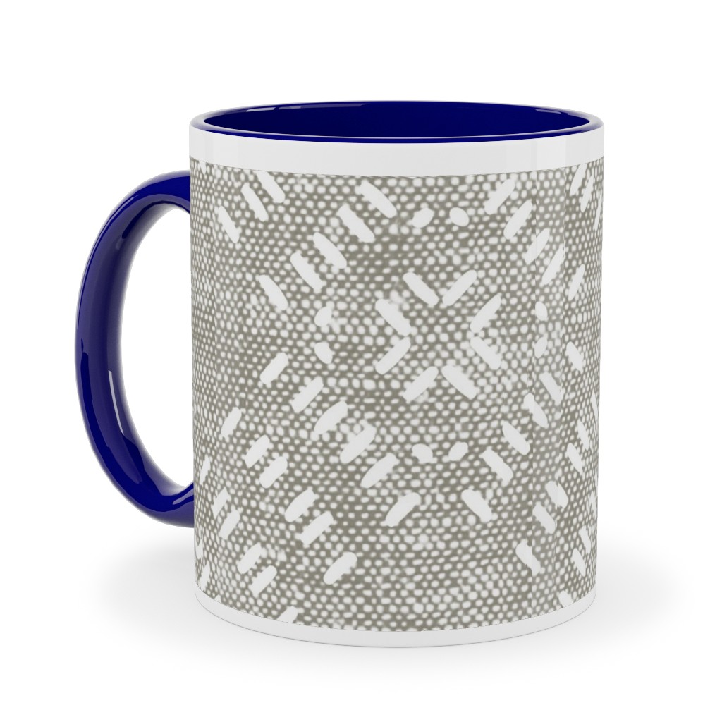 Modern Farmhouse Tile - Neutral Ceramic Mug, Blue,  , 11oz, Gray