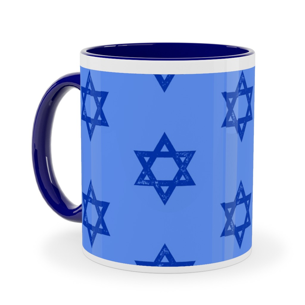 Star of David - Blue Ceramic Mug, Blue, , 11oz, Blue, True Blue