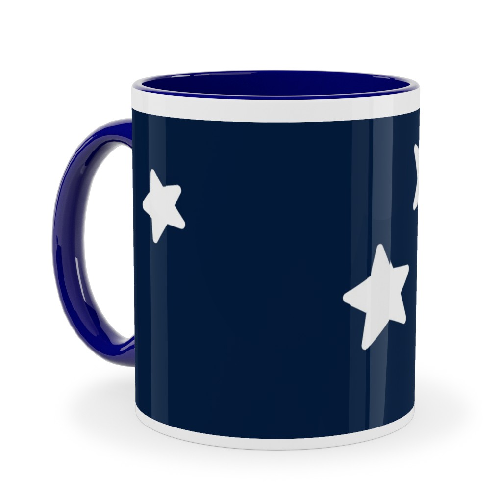 Stars Ceramic Mug, Blue, , 11oz, Blue, Silhouette